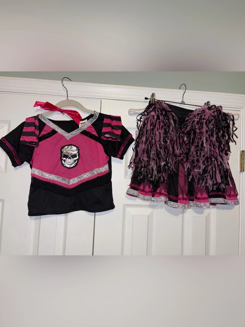 Spooktacular Girls Pink Cheerleader Costume - Large (10-12 yrs)